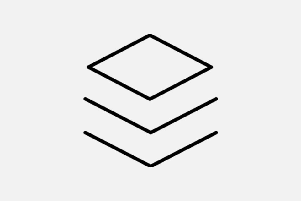 Black line art of a hand pressing a button on a white background.